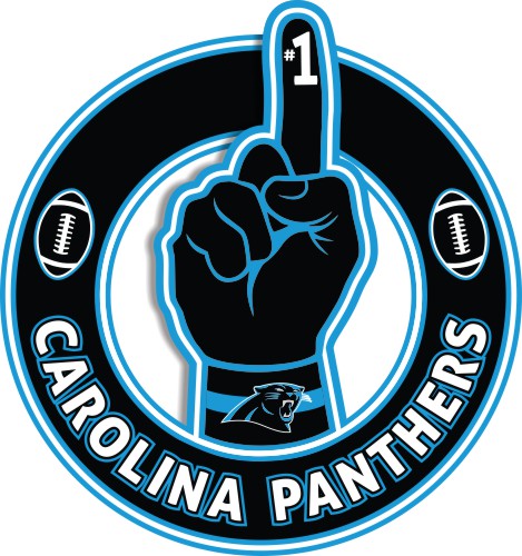 Number One Hand Carolina Panthers logo iron on paper